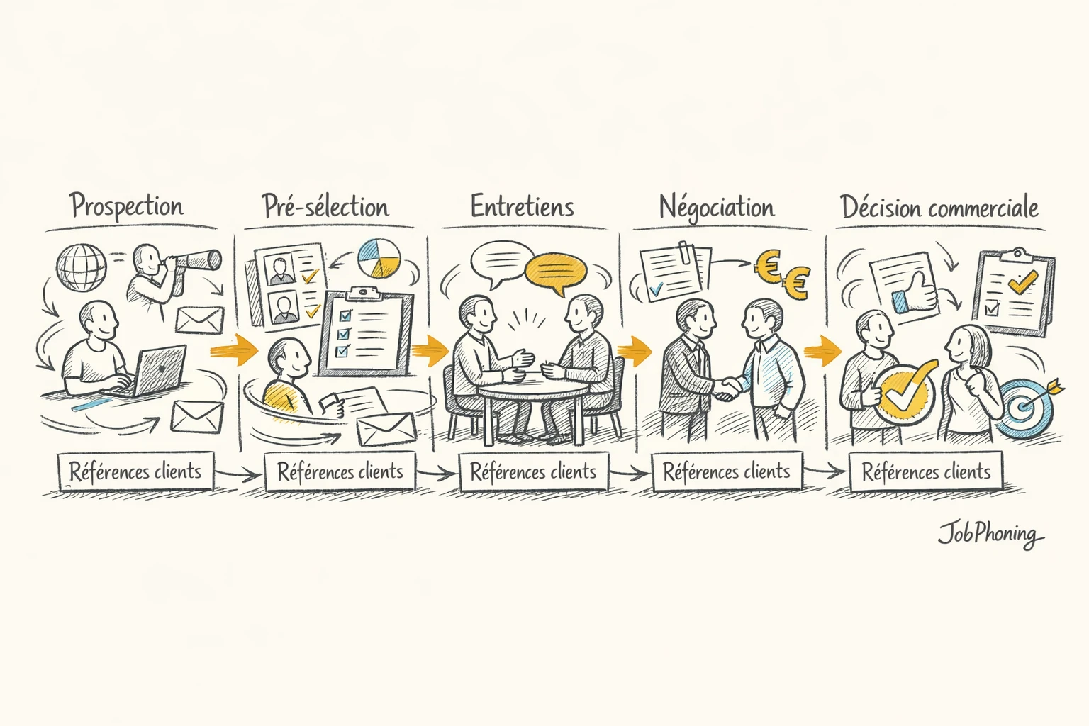 Schéma représentant l’évaluation structurée des références via pipeline central et nœuds reliés