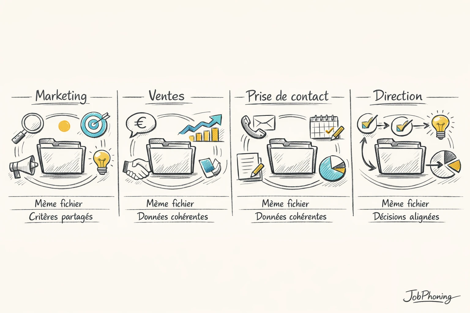 Schéma représentant le chemin d’un fichier commercial via pipeline et blocs interconnectés