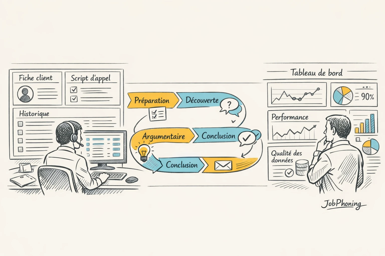 Schéma représentant la structuration des écrans agents via rectangles reliés et flèches organisées.