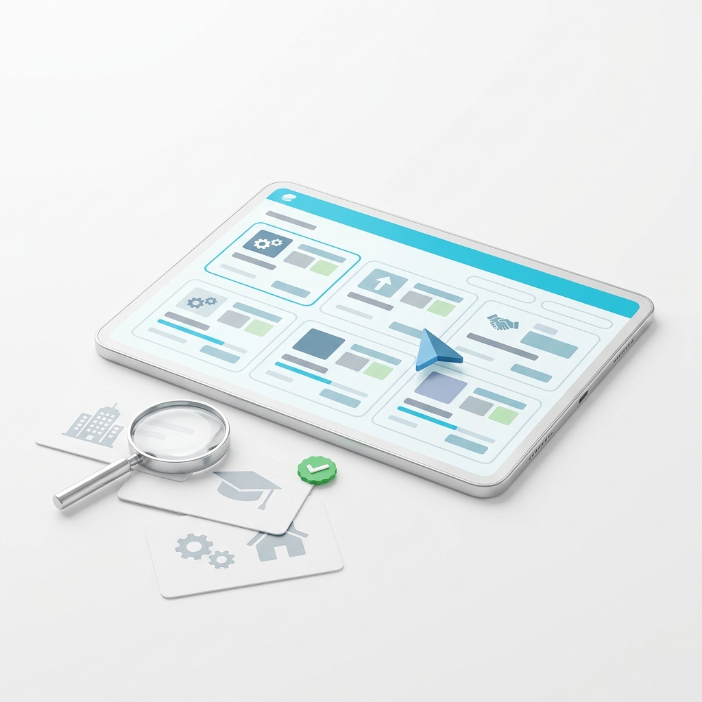 Place de marche missions teleprospection avec cartes de missions et loupe de selection