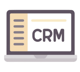 Icône de CRM pour la gestion des relations clients.