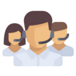 Illustration de la liste des téléopérateurs avec des avatars de personnes.